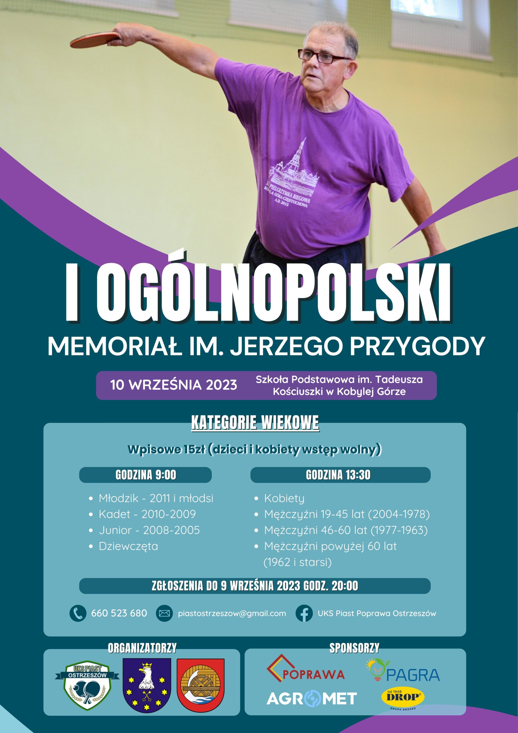 Read more about the article I Ogólnopolski Memoriał im. Jerzego Przygody w tenisie stołowym