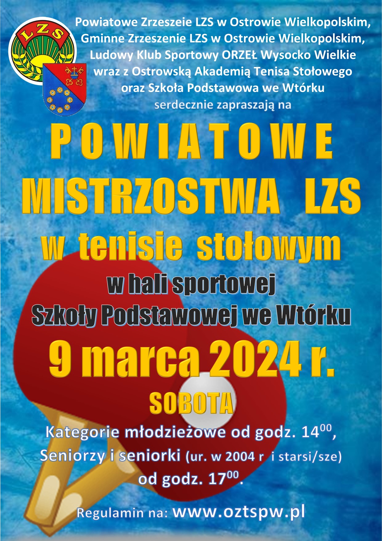 Read more about the article Powiatowe Mistrzostwa LZS w tenisie stołowym 9 marca 2024