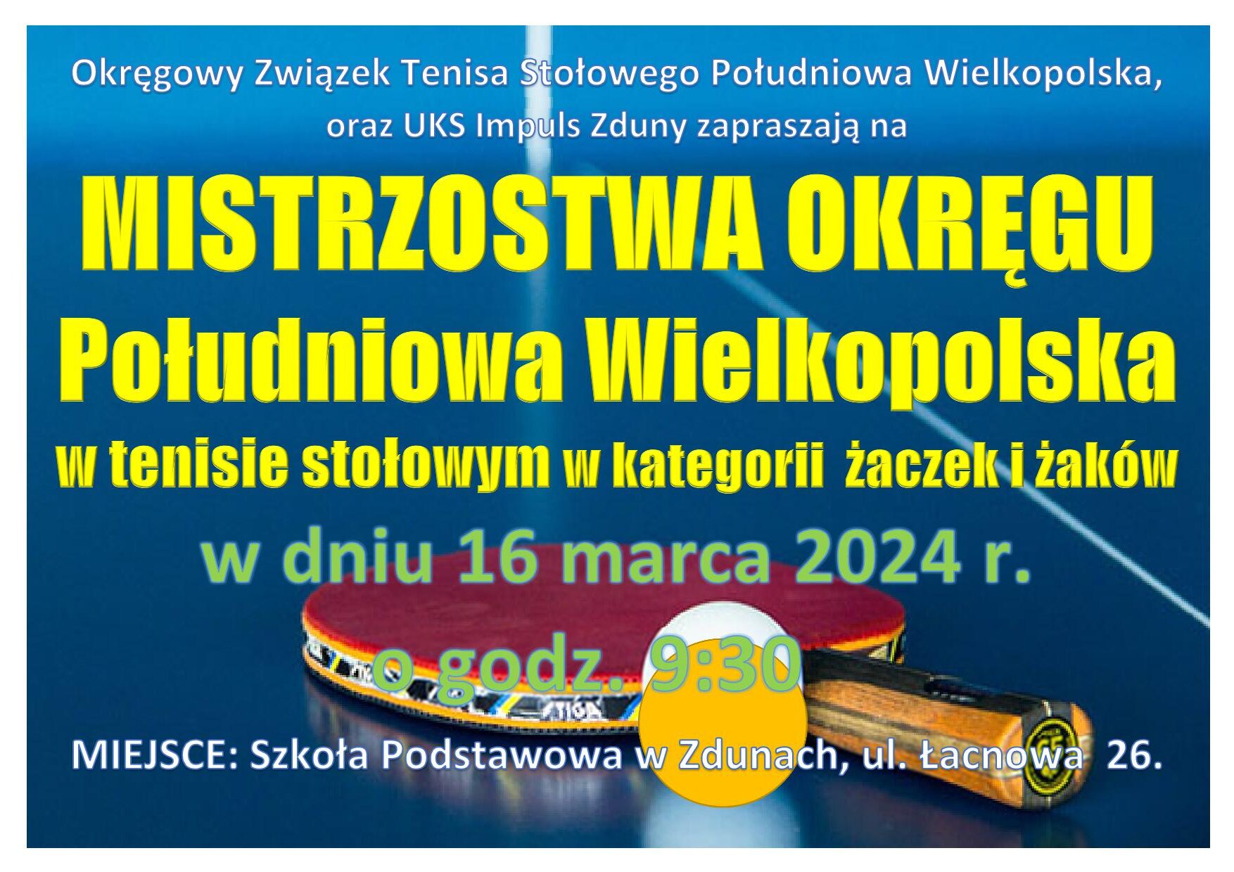 Read more about the article Zaproszenie na Mistrzostwa Okręgu Południowa Wielkopolska w kategorii żaczek i żaków